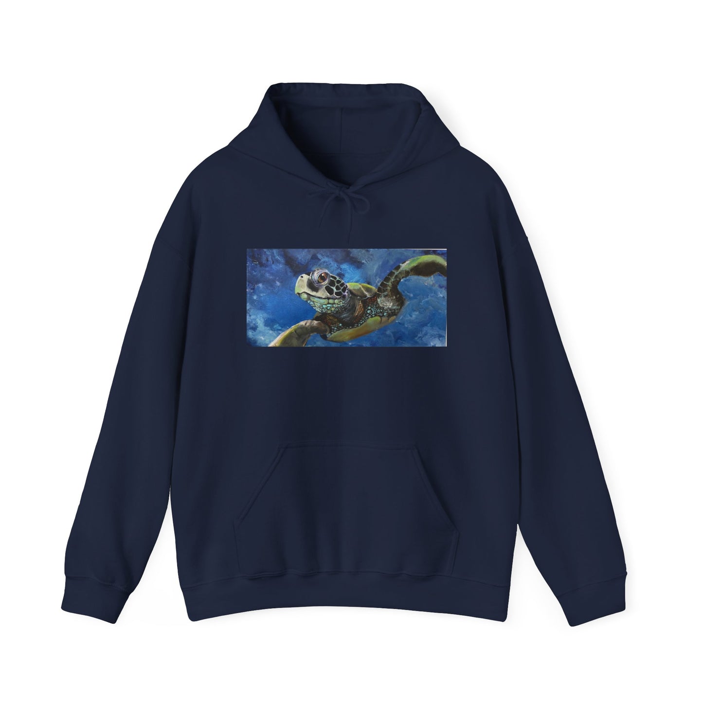 Artistic Sea Turtle Hoodie, Eco-Friendly Sweatshirt, Ocean Lover Gift, Gift for Marine Biologists, Casual Coastal Wear