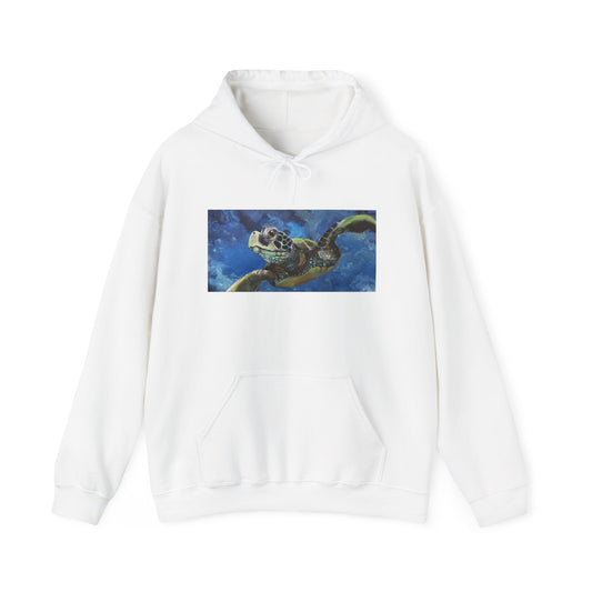 Artistic Sea Turtle Hoodie, Eco-Friendly Sweatshirt, Ocean Lover Gift, Gift for Marine Biologists, Casual Coastal Wear