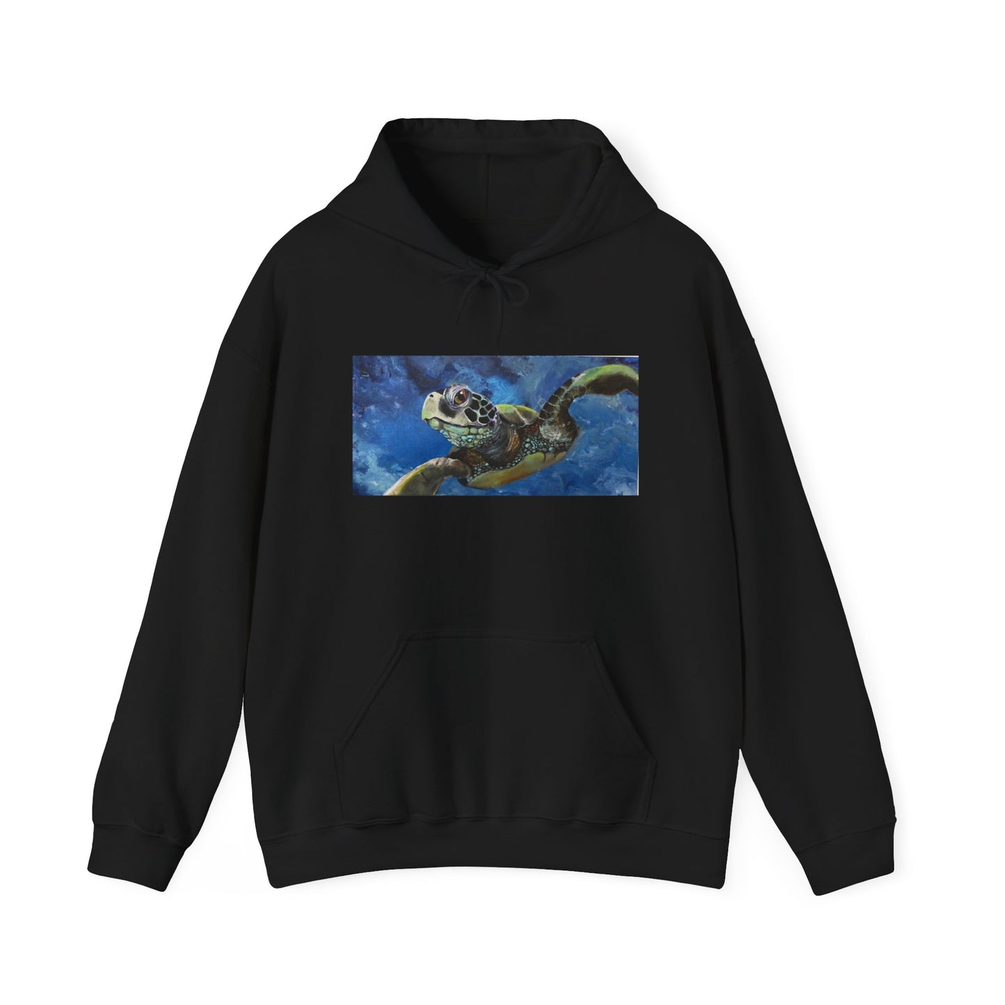 Artistic Sea Turtle Hoodie, Eco-Friendly Sweatshirt, Ocean Lover Gift, Gift for Marine Biologists, Casual Coastal Wear